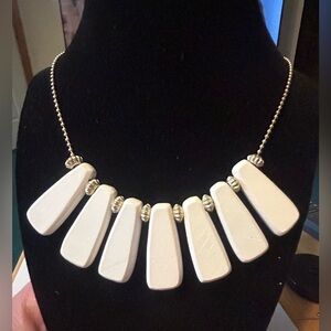 Plunder Gold and White Wood Necklace